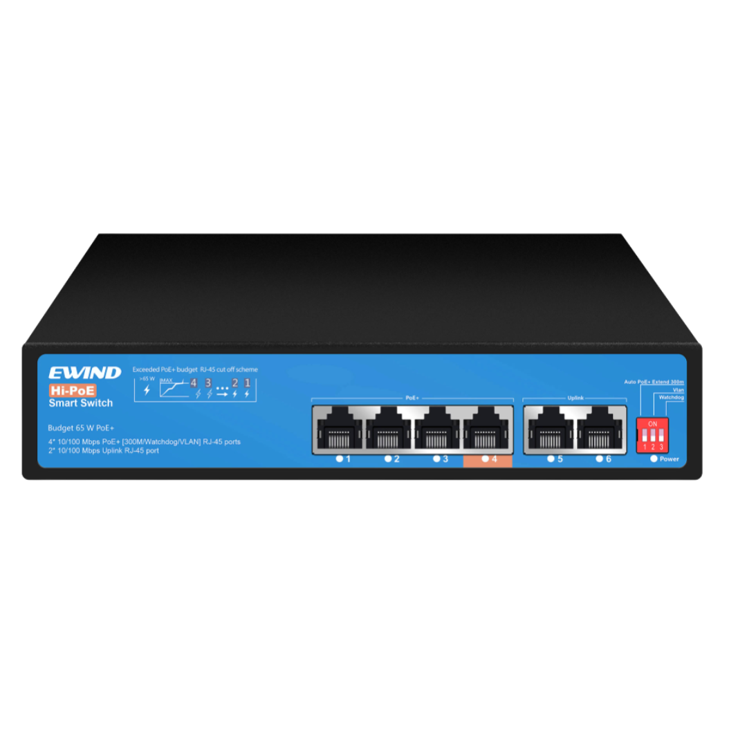 4-Port 10/100M PoE Switch/EW-S1806CF-AP