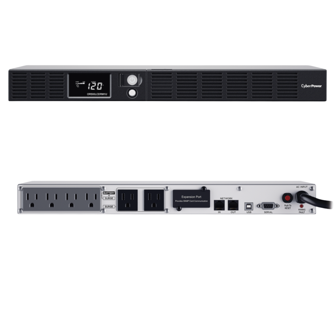 CyberPower OR500LCDRM1U – UPS 500 VA / 300 W Rackmount 1U with LCD Display