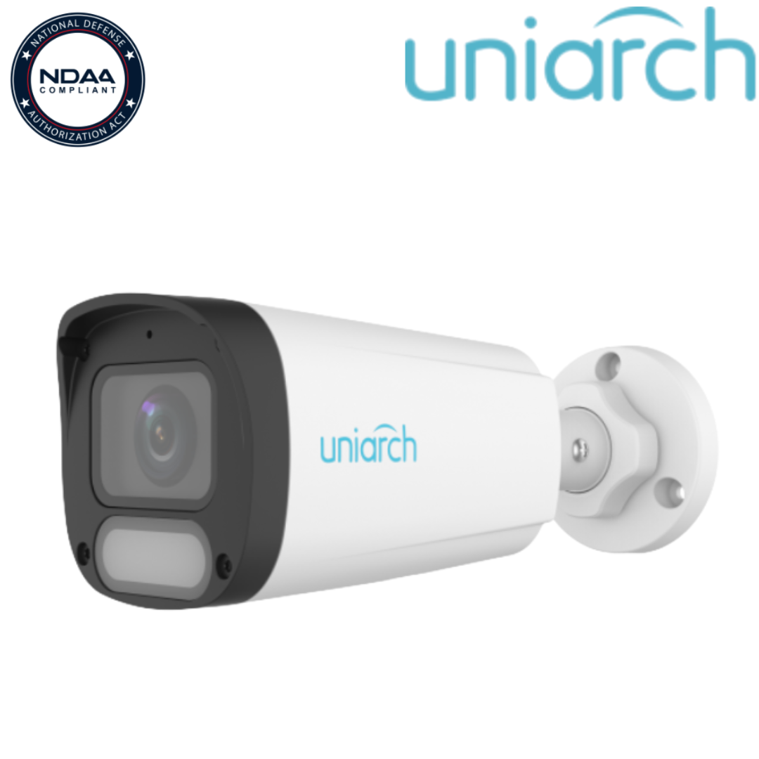 IPC-B244-ADF28K-WP Uniarch 4MP ColorHunter Wise-ISP Fixed Warm Light Bullet Network Camera NDAA compliant