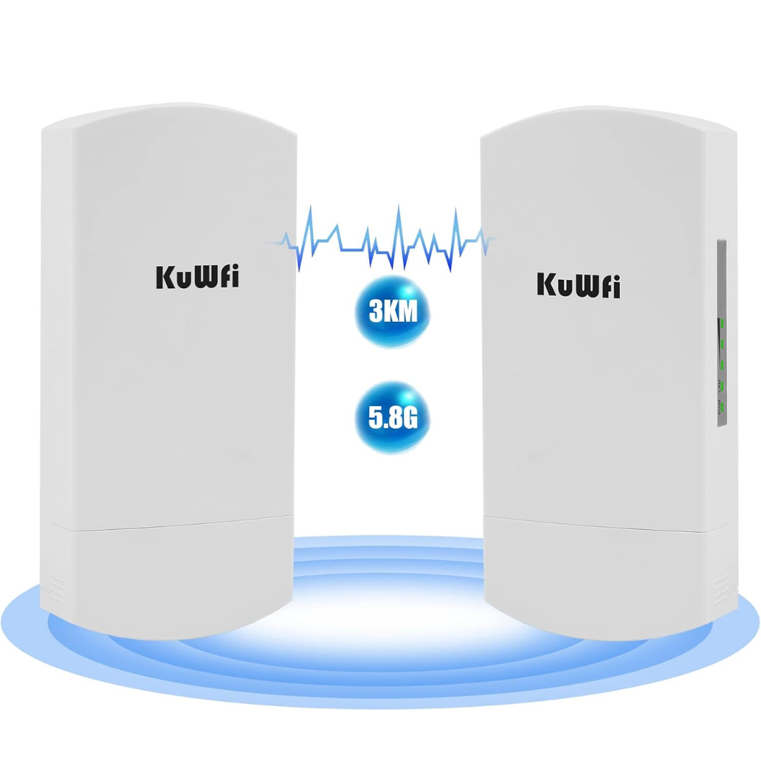 KuWFi CPE400 – 5.8 GHz Outdoor Wireless Bridge – 300 Mbps, Up to 3 km