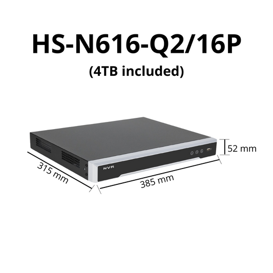 NVR HS-N616-Q2/16P(4TB included)